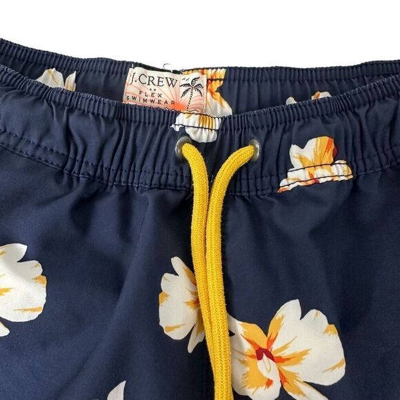 J. Crew Navy Tropical Floral Swim Trunks size Small - Picture 4 of 10